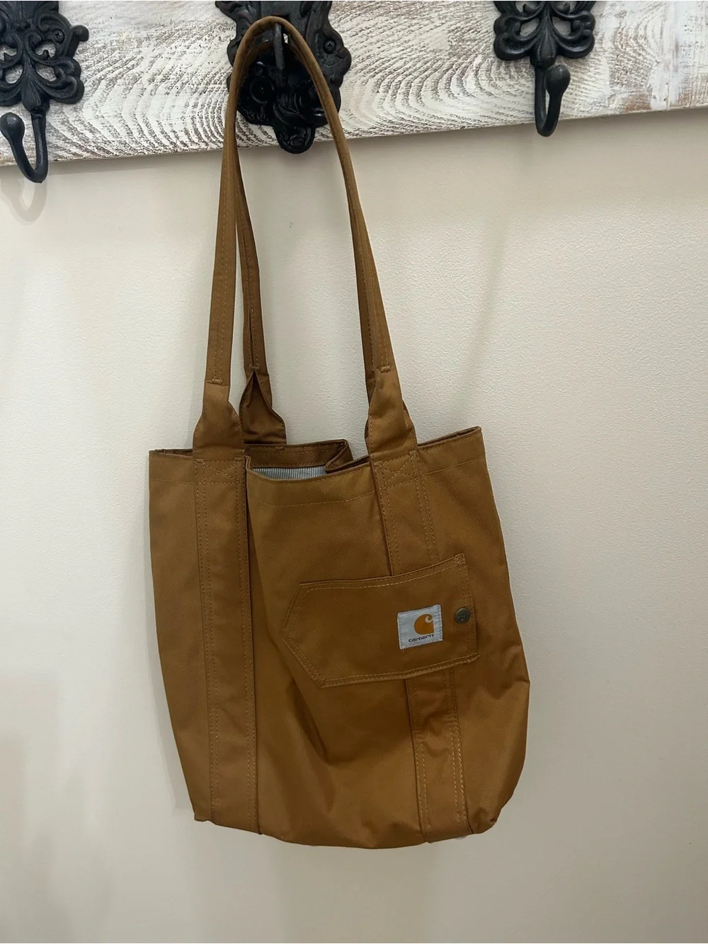 Carhartt Brown/Tan Canvas Tote Bag 14x15”. Excellent condition. - Picture 3 of 11